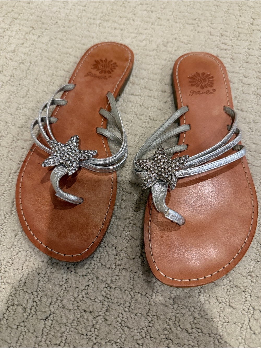 Yellow Box Silver Star Embellished Slide Sandals - Women